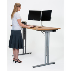 Sylex Arise Electric Sit-Stand Desk 1600Wx800Dx660-1315mmH Grey Frame White Top