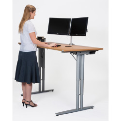 Sylex Arise Electric Sit-Stand Desk 1600Wx800Dx660-1315mmH Grey Frame Beech Top