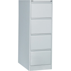 Rapidline GO Vertical Filing Cabinet 4 Drawer 460W x 620D  x 1321mmH Silver Grey