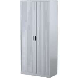 Steelco Tambour Door Cupboard Includes 5 Shelves 900W x 463D x 2000mmH Silver Grey