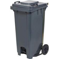 Compass Wheelie Bin with Pedal Grey 120 Litres