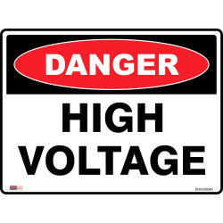 Zions Danger Sign High Voltage 450mmx600mm Polypropylene
