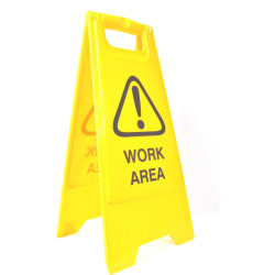 Cleanlink Safety Sign Work Area 320x310x650mm Yellow