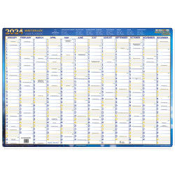 Collins Writeraze Dated Wall Planner 500x700mm Framed Blue