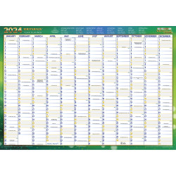 Collins Writeraze Dated Wall Planner 500x700mm Recycled Green