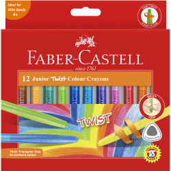 Faber-Castell Junior Twist Crayons Assorted Pack of 12