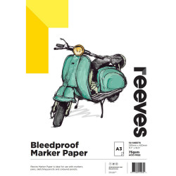 Reeves Bleedproof Paper Pad A3 75gsm 50 Sheet