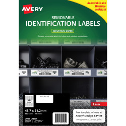 Avery Heavy Duty Removable Laser Labels White L4778  45.7x21.2mm 48UP 960 Labels
