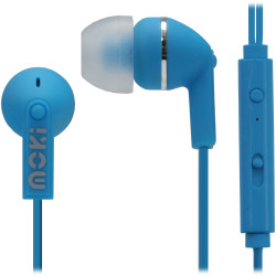 Moki Noise Isolation Earphones With Mic and Controller Blue