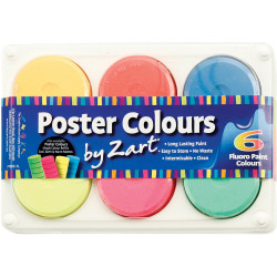Zart Poster Colours Paint Assorted Fluorescent Colours Pack of 6