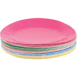 Zart Paper Plates Assorted 180mm Bright Colours Pack of 50