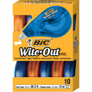 Bic EZ Wite-Out Correction Tape 4.2mmx12m Pack of 10