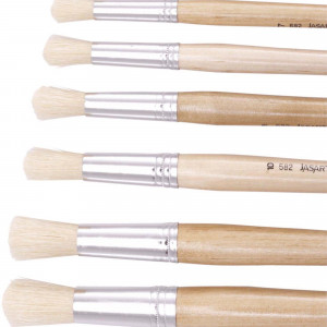 Jasart Hog Bristle Series 582 Round Brushes Size 12 Pack Of 12