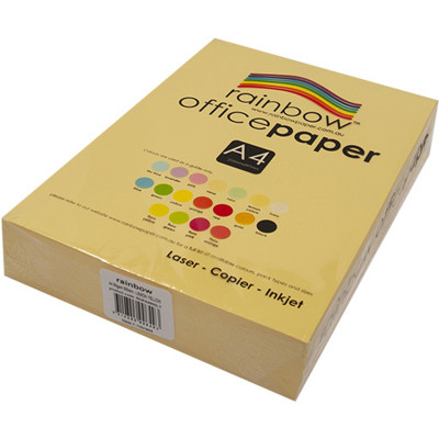 Rainbow Office Copy Paper A4 80gsm Lemon Ream of 500