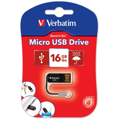 Verbatim Store 'n' Go Micro USB Drive 2.0 16GB Black