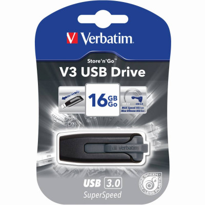 Verbatim Store 'n' Go V3 USB Drive 3.0 16GB Grey