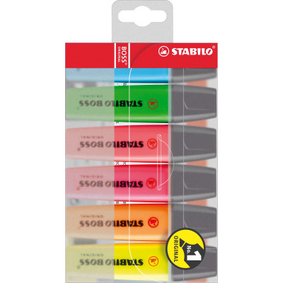 Stabilo Boss 70/6-6 Highlighters Assorted Chisel 2-5mm Wallet Of 6