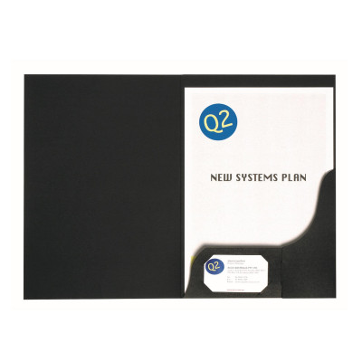 Marbig Professional Series Presentation Folders A4 Matte Black Pack Of 20